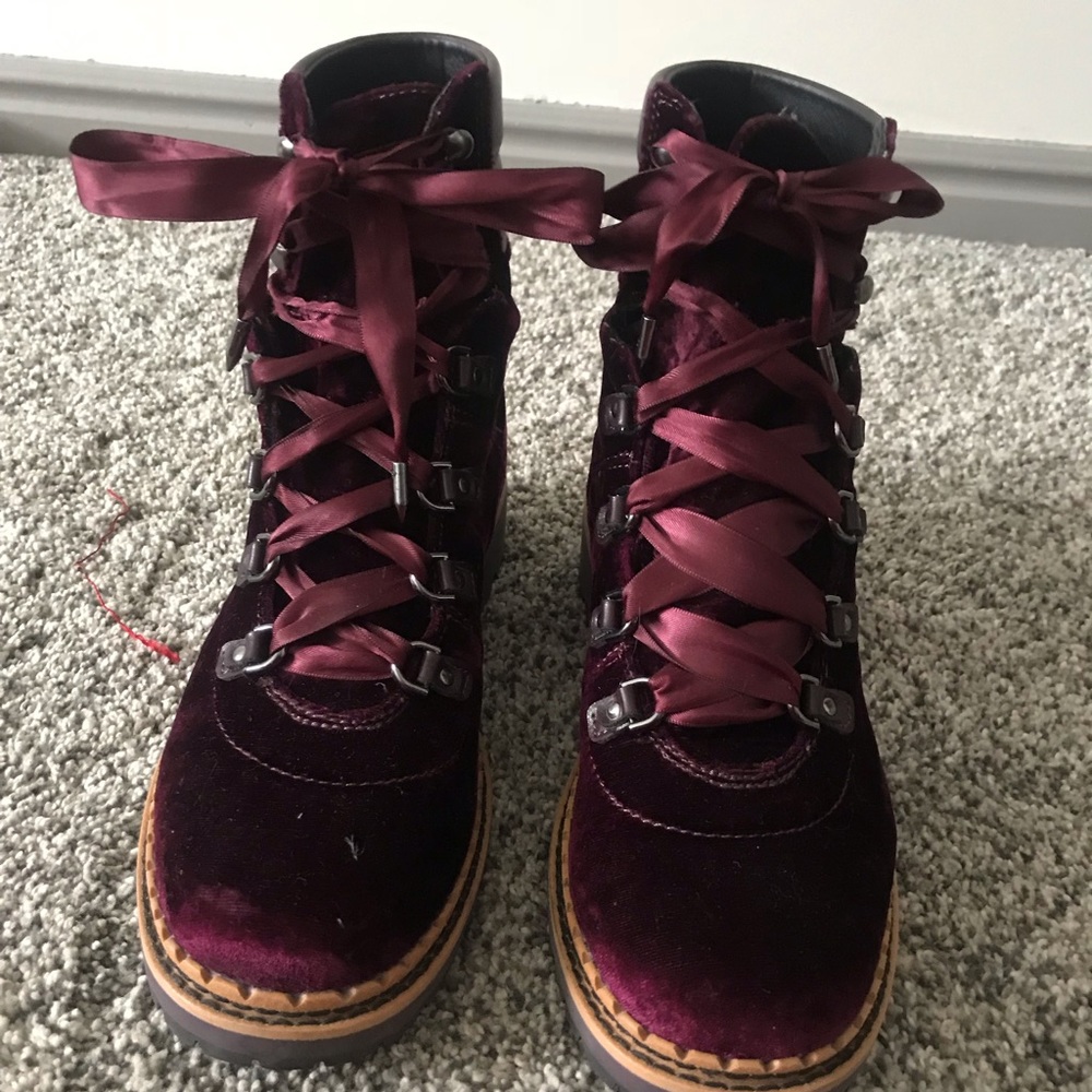 Red velvet booties
